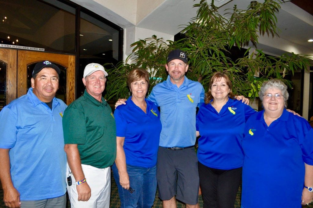 Organizers of the 3rd Annual Southern California Charity Golf Classic at Los Serranos Country Club - Anthony Verches, Ron Capps, Jan Edwards, Zeb Welborn, Lynnette Brown, Karon Mulligan